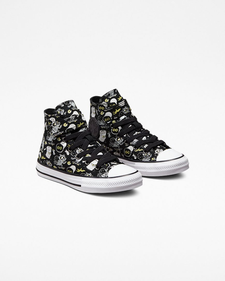 Boys' Converse Chuck Taylor All Star Easy-On Raccoons High Top Shoes Black / Grey | AU 3E56CL